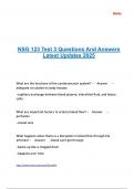 NSG 123 Test 3 Questions And Answers Latest Updates 2025