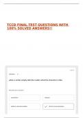TCCD FINAL TEST QUESTIONS WITH 100&percnt; SOLVED ANSWERS&excl;&excl;