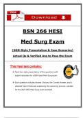 2026&sol;2027 BSN HESI 266 Med Surg Exam &ndash; Actual Questions with Revised Answers&comma; 100&percnt; Verified - Nightingale College