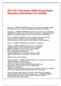 ATH 155- Final Exam &lpar;2025&rpar; Actual Exam Questions and Answers A&plus; Graded&period;