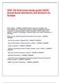 AHS 155 final exam study guide &lpar;2025&rpar; Actual Exam Questions and Answers A&plus; Graded&period;