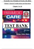 TEST BANK Paramedic Care&colon; Principles & Practice&comma; 6th edition Volume 5&colon; Special Considerations and Operations &lpar;Bledsoe&rpar; Chapter 1 to 16