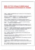 BIOL 2117 Ch 12 Exam 3 &lpar;2025&rpar; Actual Exam Questions and Answers A&plus; Graded&period;