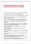 Cell Physiology &lpar;2025&rpar; Actual Exam Questions and Answers A&plus; Graded&period;