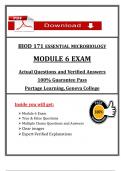 BIOD 171 Microbiology Module 6 Exam – Portage learning 2025 Actual Exam