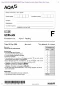  Actual 2024 AQA GCSE GERMAN 8668&sol;RF Paper 3 Reading Foundation Question Paper &plus; Mark Scheme  Actual 2024 AQA GCSE GERMAN 8668&sol;RF Paper 3 Reading Foundation Tier Merged Question Paper &plus; Mark  Scheme 