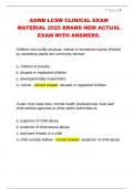 ASWB LCSW CLINICAL EXAM  MATERIAL 2025 BRAND NEW ACTUAL  EXAM WITH ANSWERS&period; 