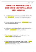EMT BASIC PRACTICE EXAM 2  2025 BRAND NEW ACTUAL EXAM  WITH ANSWERS&period; 