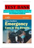 TEST BANK NANCY CAROLINE'S EMERGENCY CARE IN THE STREETS 9TH EDITION BY NANCY L&period; CAROLINE ISBN- 1284274047&comma; ALL CHAPTERS &vert; COMPLETE GUIDE &period;