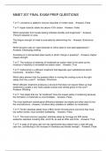 MMET 207 FINAL EXAM PREP QUESTIONS
