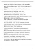 MMET 207 LAB FINAL QUESTIONS AND ANSWERS
