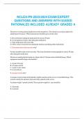 NCLEX-PN Exam Expert Questions and Answers &vert; Guided Rationales & Graded Answers