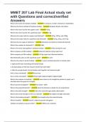 MMET 207 Lab Final Actual study set with Questions and correct&sol;verified Answers