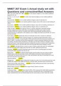 MMET 207 Exam 1 Actual study set with Questions and correct&sol;verified Answers