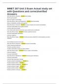 MMET 207 Unit 2 Exam Actual study set with Questions and correct&sol;verified Answers
