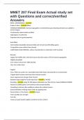 MMET 207 Final Exam Actual study set with Questions and correct&sol;verified Answers