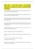 BIOL 2117 &ndash; End Term Exam A&plus; Graded Questions on Bacteria&comma; Viruses&comma; and Microbial Processes&period;