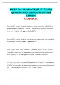 SOCRA Certification EXAM 2025-2026&period;  Questions with correct and verified  Answers&period;  GRADED A&plus;&period;