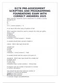 D278 PRE-ASSESSMENT SCRIPTING AND PROGRAMMING FOUNDATIONS EXAM WITH CORRECT ANSWERS 2025