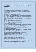 biology 1000 exam questions with complete solutions