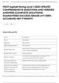 FDOT Asphalt Paving Level 1 2025 UPDATE&vert; COMPREHENSIVE QUESTIONS AND VERIFIED ANSWERS &lpar;COMPLETE SOLUTIONS&rpar; GUARANTEED SUCCESS &vert;GRADE A&plus;&excl;&excl; &lpar;100&percnt; ACCURATE&rpar; GET IT RIGHT&excl;&excl;
