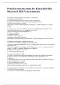 Practice Assessment for Exam MS-900&period; Microsoft 365 Fundamentals Questions and Answers 100&percnt; Solved