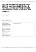 CSST practice exam &lpar;2025&rpar; ACTUAL EXAM &lpar;TESTING REAL EXAM QUESTIONS&rpar; AND VERIFIED ANSWERS &lpar;MULTIPLE CHOICES&rpar; &vert;COMPLETE SOLUTIONS &vert;A&plus; GRADED &vert;100&percnt; CORRECT&excl;&excl;