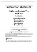 Solution Manual for Exploring Strategy Text And Cases 12th Edition Gerry Johnson, Richard Whittington