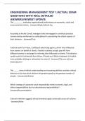 ENGINEERING MANAGEMENT TEST 1&sol;ACTUAL EXAM QUESTIONS WITH WELL DETAILED ANSWERS&sol;NEWEST UPDATE