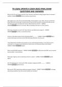 TX LEGAL UPDATE II &lpar;2024-2025&rpar; FINAL EXAM QUESTIONS AND ANSWERS