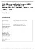 NUR643E Advanced Health Assessment 2025 &vert;EXAM &lpar;MULTIPLE CHOICES&rpar; AND &lpar;RATIONALES&rpar; QUESTION AND ANSWERS 100&percnt; CORRECT 2025