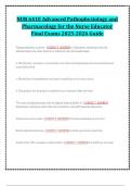 NUR 641E Advanced Pathophysiology and Pharmacology for the Nurse Educator Final Exams 2025-2026 Guide