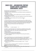 NUR 502 - ADVANCED PATHO EXAM WITH CORRECT ANSWERS 2025