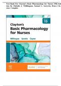 Test Bank - Clayton&rsquo;s Basic Pharmacology for Nurses&comma; 19th edition &lpar;Willihnganz&comma; 2023&rpar;
