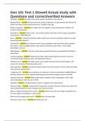 Geo 101 Test 1 Stowell Actual study with Questions and correct&sol;verified Answers