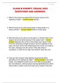 CLASS B EXEMPT &lpar;TEXAS&rpar; 2025  QUESTIONS AND ANSWERS&period; 