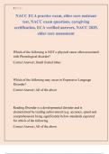 NACC ECA practice exam&comma; elder care assistant  test&comma; NACC exam questions&comma; caregiving  certification&comma; ECA verified answers&comma; NACC 2025&comma;  elder care assessment
