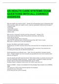 US HEALTH CARE SYSTEMS EXAM QUESTIONS WITH ALL CORRECT ANSWERS 