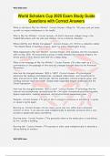 World Scholars Cup 2025 Exam Study Guide Questions with Correct Answers