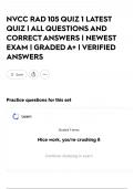 NVCC RAD 105 QUIZ 1 LATEST QUIZ &vert; ALL QUESTIONS AND CORRECT ANSWERS &vert; NEWEST EXAM &vert; GRADED A&plus; &vert; VERIFIED ANSWERS