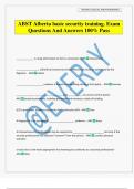 ABST Alberta basic security training&period; Exam Questions And Answers 100&percnt; Pass