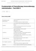 Fundamentals of Chemotherapy Immunotherapy Administration &ndash; Test 2025 &excl;&excl;