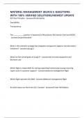 MATERIEL MANAGEMENT &lpar;BLOCK I&rpar; QUESTIONS WITH 100&percnt; VERIFIED SOLUTIONS&sol;NEWEST UPDATE