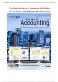 Test Bank for Survey of Accounting&comma; 10th Edition by Carl Warren&comma; Amanda Farmer&comma; and Jefferson Jones - All Chapters
