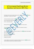 AP Government Final Exam Review Questions And Answers 100&percnt; Pass
