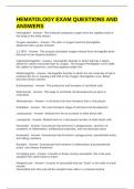 HEMATOLOGY EXAM QUESTIONS AND ANSWERS