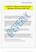 ALS&sol;ACLS - Red Cross ACTUAL Exam Questions And Answers 100&percnt; Pass