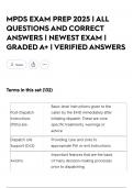 MPDS EXAM PREP 2025 &vert; ALL QUESTIONS AND CORRECT ANSWERS &vert; NEWEST EXAM &vert; GRADED A&plus; &vert; VERIFIED ANSWERS
