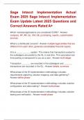 Sage Intacct Implementation Actual  Exam 2025 Sage Intacct Implementation  Exam Update Latest 2025 Questions and  Correct Answers Rated A&plus; 