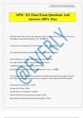 APSC 221 Final Exam Questions And Answers 100&percnt; Pass